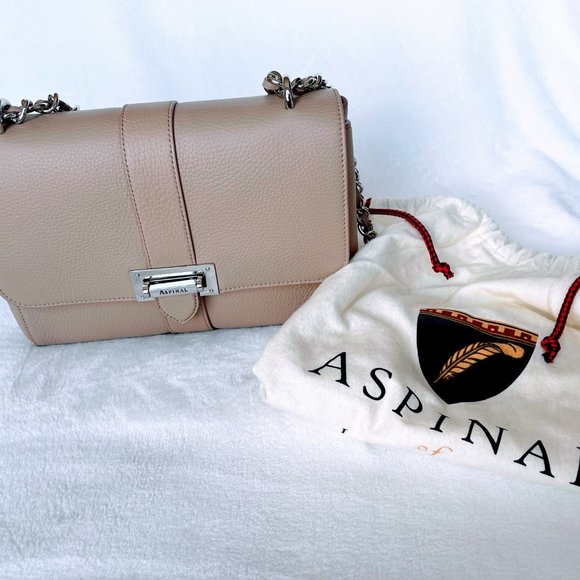 Aspinal of London - Large Lottie Bag - Soft Taupe Pebble - Picture 12 of 15